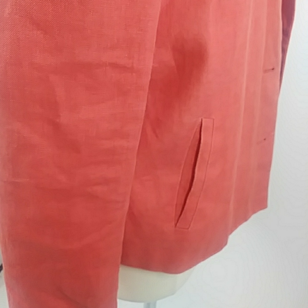 Talbots Coral Linen Jacket W Matching Shell-Sz 12 - image 5
